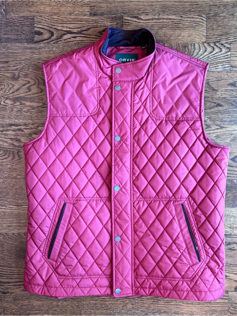 Orvis Quilted Puffer Vest Men’s XL NWT Red Full Zip Snap Front Insulated